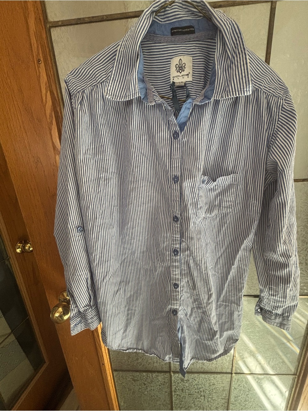 COUPE BLUE BOYFRIEND SHIRT 18” PTP